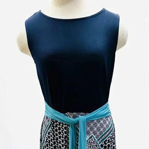 ENFOCUS STUDIO Women Sleeveless Full Length Floral Multi-Colored Dress Size 6